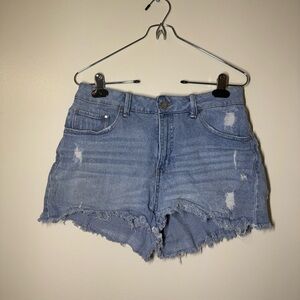 SoundStyle Blue Distressed Cut Off Denim Shorts